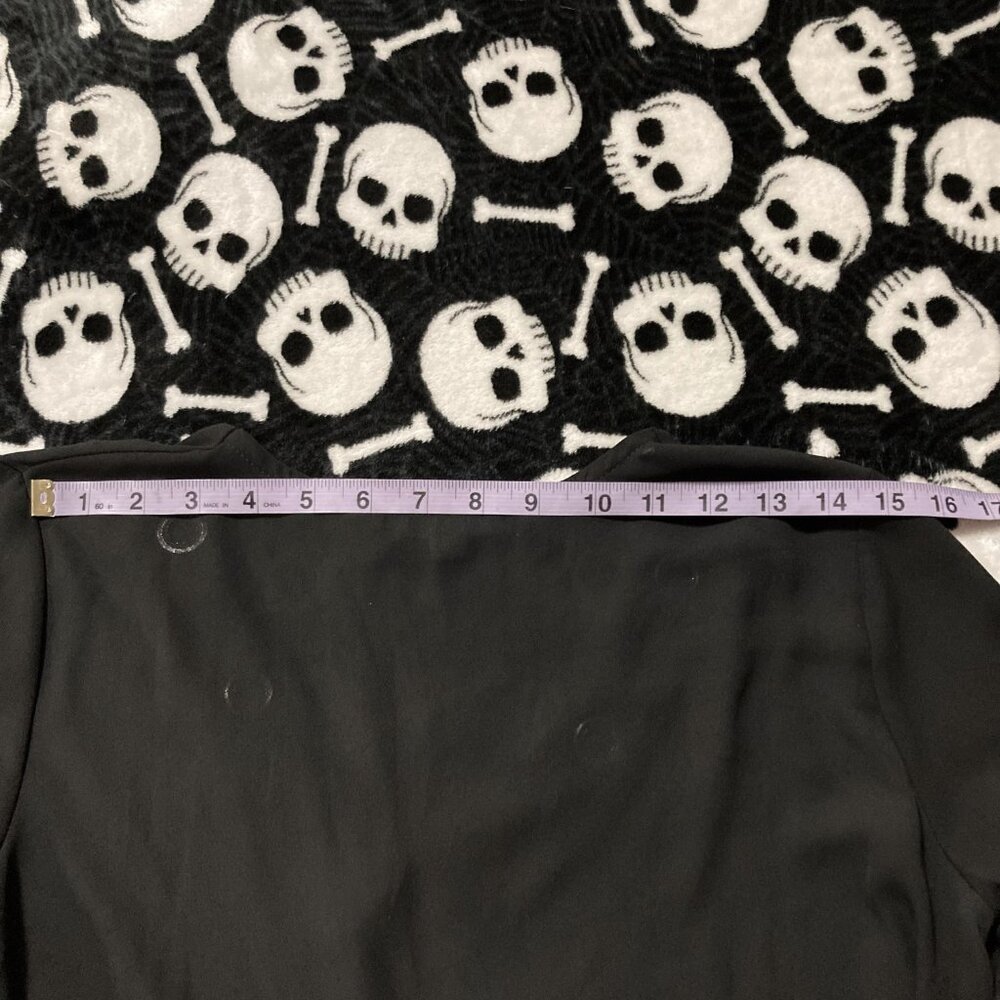 WAREHOUSE ONE Black semi-sheer shirt with silver tone grommets ~ XS SMALL top - Picture 13 of 14